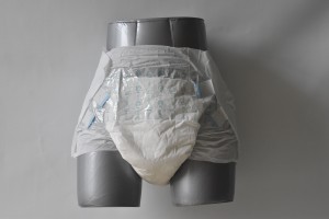 Factory processes disposable adult diapers