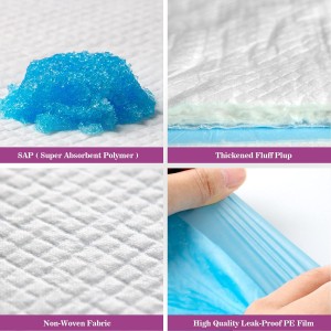 Factory wholesale price medical underpad with super absorbency disposable incontinence pad for nursing care free sample