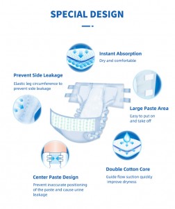 High qualtity adult diaper with CE&ISO 13485 certificate disposable tape diaper for elderly care china manufacturer