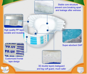 Factory competitive price adult diaper with super absorbency disposable diaper free sample for elderly people